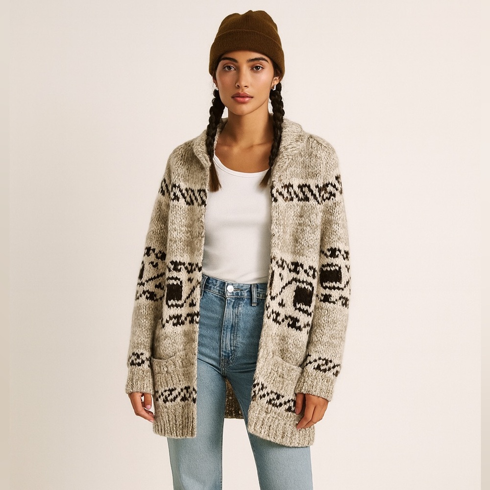 Cozy Beige Patterned Women's Sweater